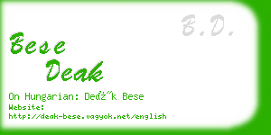 bese deak business card